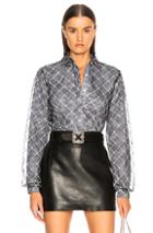 Sandy Liang Toney Top In Black,checkered & Plaid,floral,white