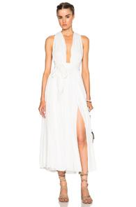 Mara Hoffman Metallic Wrap Dress In White