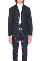 Thom Browne Waxed Cotton Packable Jacket In Blue
