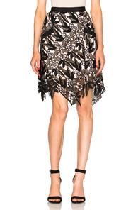 Self-portrait Nina Mini Skirt In Floral,black