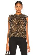 Ulla Johnson Addie Top In Brown,floral,paisley