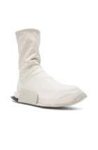 Rick Owens X Adidas Level Stretch Leather Socks In White