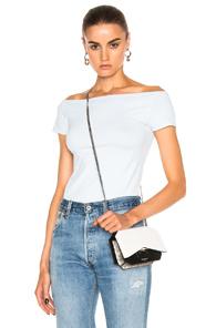 Helmut Lang Open Boat Neck Top In Blue