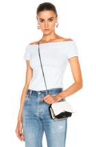Helmut Lang Open Boat Neck Top In Blue