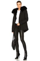 Mr & Mrs Italy Mini Parka With Fox & Raccoon Fur In Black