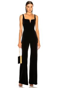 Galvan Velvet Eclipse Jumpsuit In Black