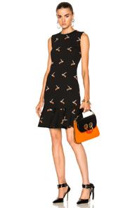 Victoria Victoria Beckham Flounce Hem Dress In Animal Print,black