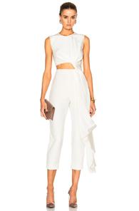 Roksanda Bridal Silk & Bonded Crepe Jumpsuit In White