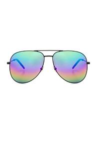 Saint Laurent Rainbow Aviator Sunglasses In Black