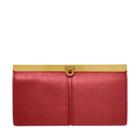 Fossil Kayla Frame Clutch  Wallet Poppy Red- Sl7825621