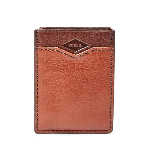 Fossil Easton Rfid Front Pocket Wallet  Wallet Brown Multi- Sml1433914