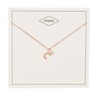 Fossil Letter C Rose Gold-tone Stainless Steel Necklace  Jewelry - Jf03036791