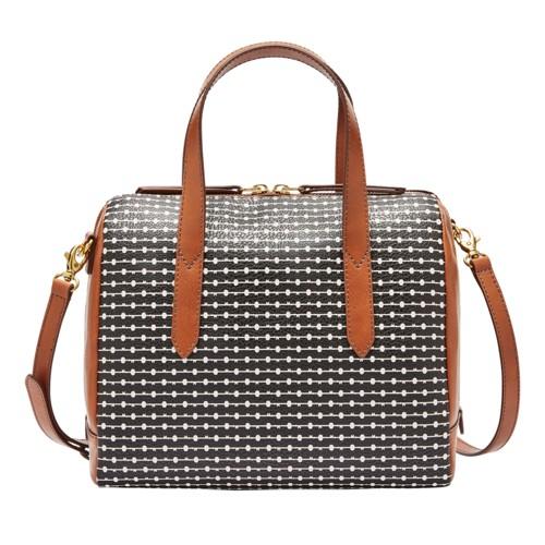 Fossil Sydney Satchel  Handbag Black/white- Shb1987005