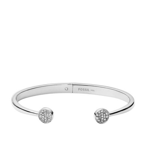 Fossil Pavã© Disc Stainless Steel Open Cuff  Jewelry - Jof00418040