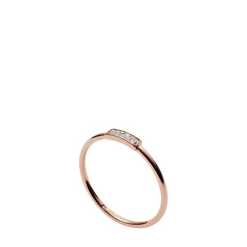 Fossil Rose Gold-tone Stainless Steel Glitz Ring  Jewelry - Jf030337916.5