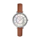 Fossil Jocelyn Three-hand Brown Leather Watch  Jewelry - Es4454