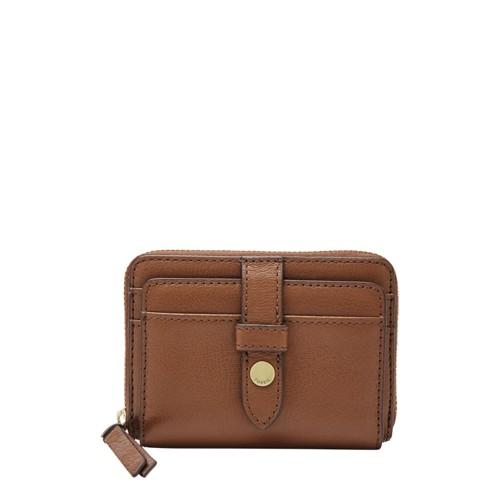 Fossil Fiona Zip Coin  Wallet Brown- Sl7702200