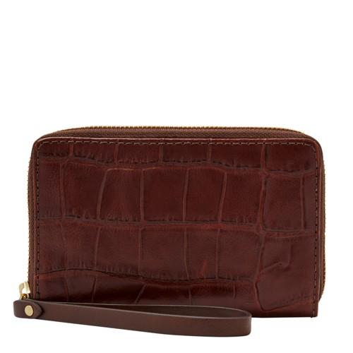 Fossil Jori Rfid Multifunction  Wallet Brown Croco- Swl3039204