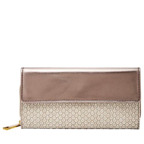 Fossil Jori Rfid Flap Clutch  Wallet Grey Multi- Swl1984258