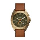 Fossil Privateer Sport Chronograph Luggage Leather Watch  Jewelry - Bq2451