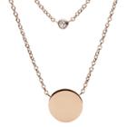 Fossil Double Glitz Rose Gold-tone Steel Necklace  Jewelry - Jf02973791