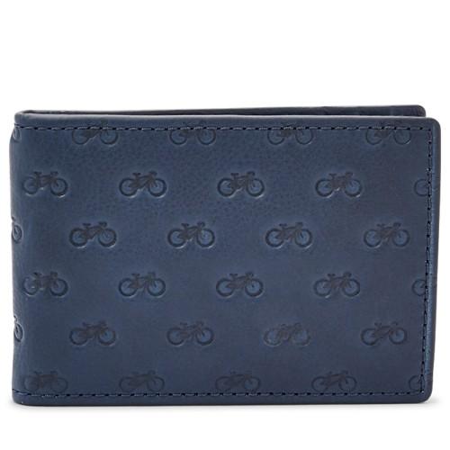 Fossil Eddy Rfid Traveler  Wallet Navy- Sml1635400