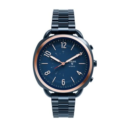 Fossil Hybrid Smartwatch - Q Accomplice Navy Blue Stainless Steel  Jewelry - Ftw1203