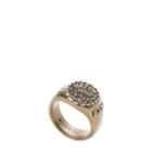 Fossil Signet Antique Gold-tone Stainless Steel Ring  Jewelry - Jf0313071510
