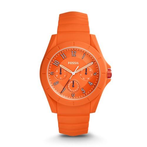 Fossil Poptastic Sport Multifunction Orange Silicone Strap Fs5217 Orange