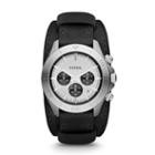 Fossil Retro Traveler Chronograph Leather Watch - Black Ch2856 White