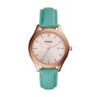 Fossil Typographer Three-hand Date Mint Polyurethane Watch  Jewelry - Bq3352