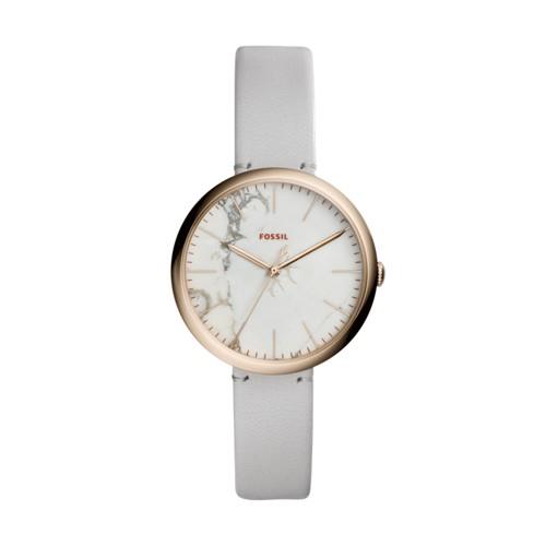Fossil Annette Three-hand Mineral Gray Leather Watch  Jewelry - Es4379