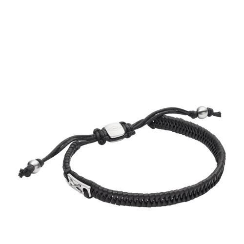 Fossil Vintage Casual Black Leather Bracelet  Jewelry - Jf02466040