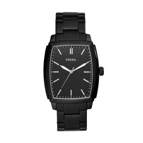 Fossil Burnett Three-hand Black Stainless Steel Watch  Jewelry - Bq2300