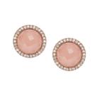 Fossil Pink Stone Rose Gold-tone Studs  Jewelry - Jf02498791