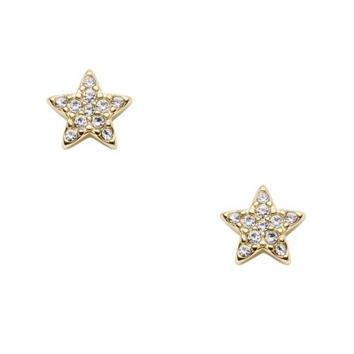 Fossil Star Gold-tone Stainless Steel Studs  Jewelry - Jf03158710
