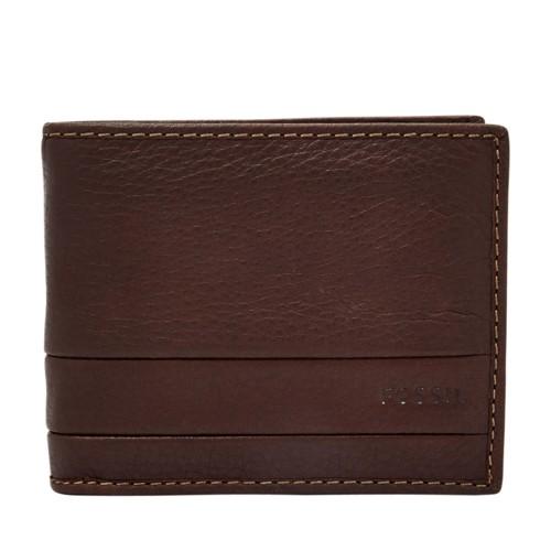 Fossil Lufkin Traveler  Wallet Dark Brown- Sml1390201