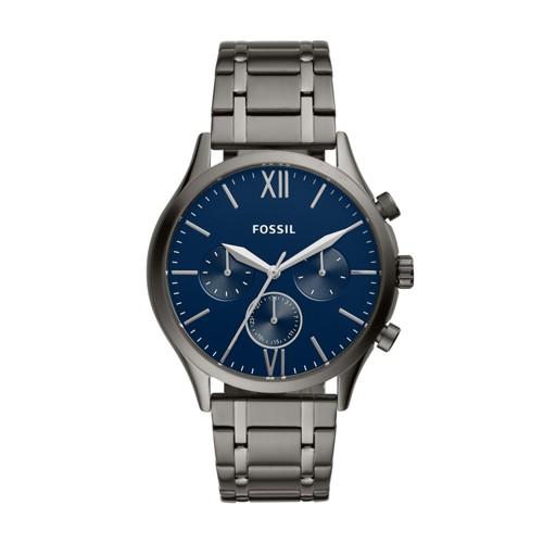 Fossil Fenmore Midsize Multifunction Smoke Stainless Steel Watch  Jewelry - Bq2401