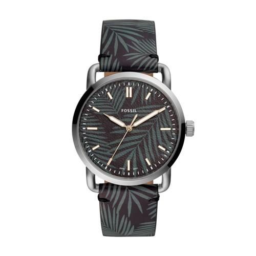 Fossil Commuter Three-hand Gray Tonal Palm Leather Watch  Jewelry - Fs5545