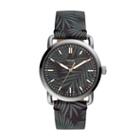 Fossil Commuter Three-hand Gray Tonal Palm Leather Watch  Jewelry - Fs5545