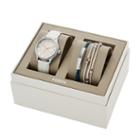 Fossil Modern Sophisticate Multifunction White Leather Watch And Jewelry Gift Set  Jewelry - Bq3351set