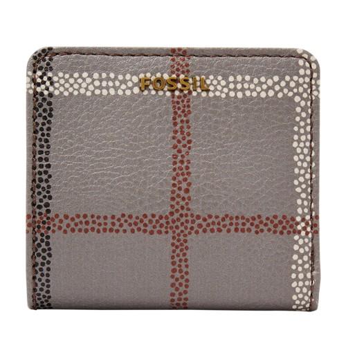 Fossil Madison Bifold  Wallet Grey Plaid- Swl2053032