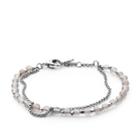 Fossil Silver Semi-precious Double-chain Bracelet  Jewelry - Ja6865040
