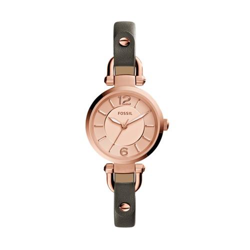 Fossil Georgia Gray Leather Watch   - Es3862