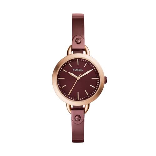 Fossil Classic Minute Three-hand Wine Stainless Steel Watch  Jewelry - Bq3394