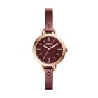 Fossil Classic Minute Three-hand Wine Stainless Steel Watch  Jewelry - Bq3394