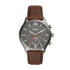 Fossil Fenmore Midsize Multifunction Brown Leather Watch  Jewelry - Bq2432