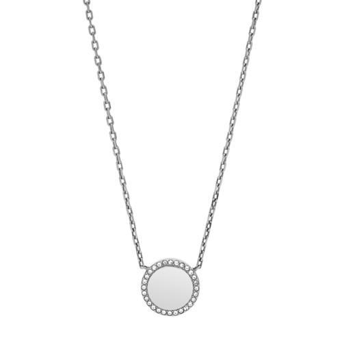 Fossil Pavã© Disc Stainless Steel Necklace  Jewelry Silver- Jof00490040