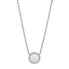 Fossil Pavã© Disc Stainless Steel Necklace  Jewelry Silver- Jof00490040