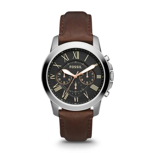 Fossil Grant Chronograph Brown Leather Watch   - Fs4813